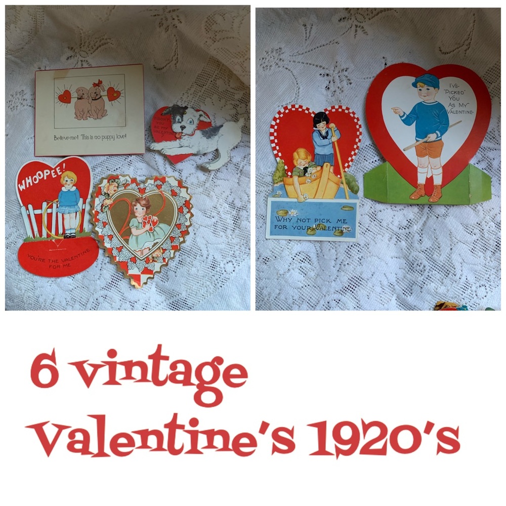 6 vintage Valentine’s from the 1920’s very cute!